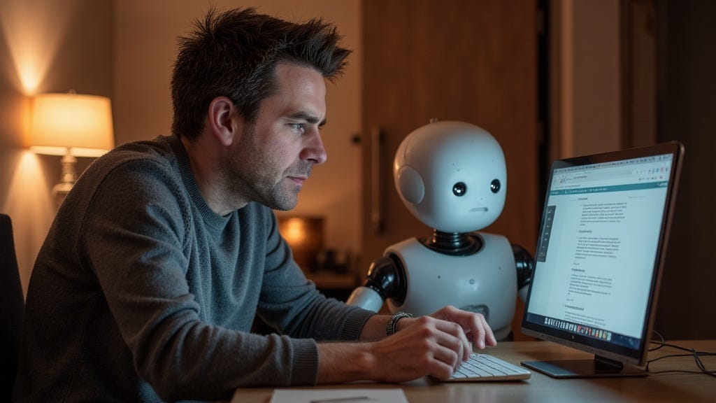 Person learning to write better with AI assistance