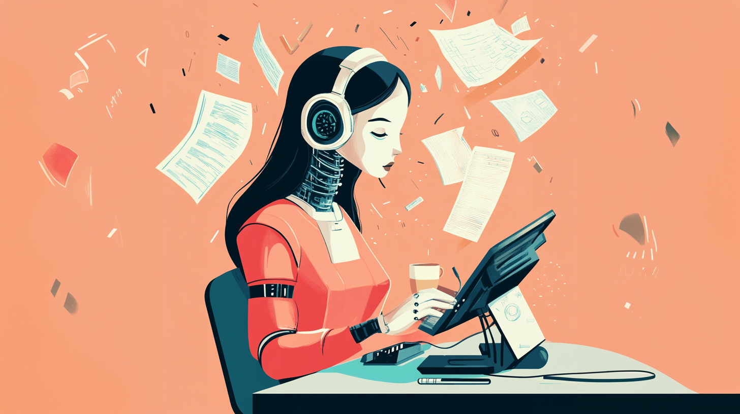 Person using AI writing assistant on computer