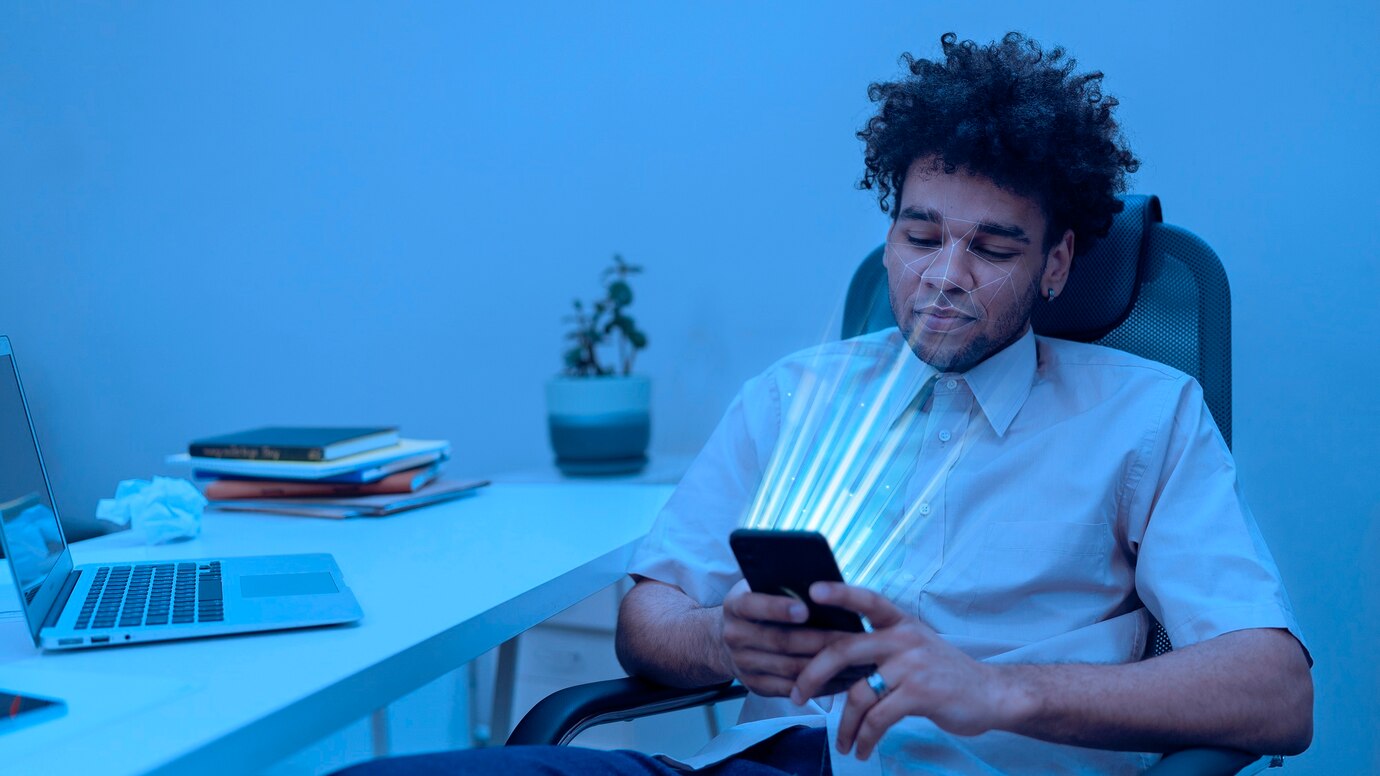 Person contemplating while AI generates content