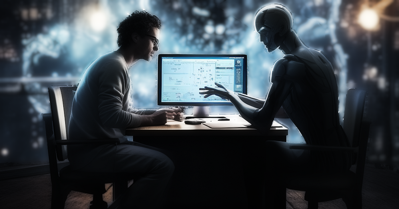 Person looking concerned while using AI writing software