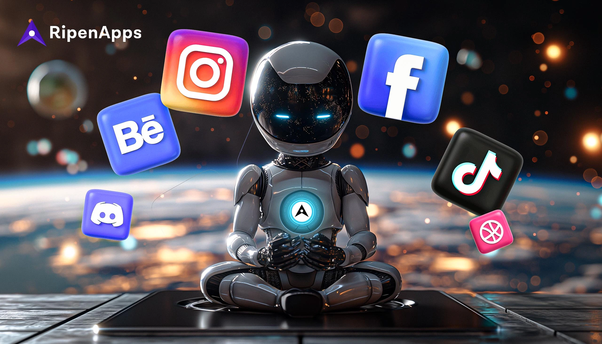 Person using AI to create social media content