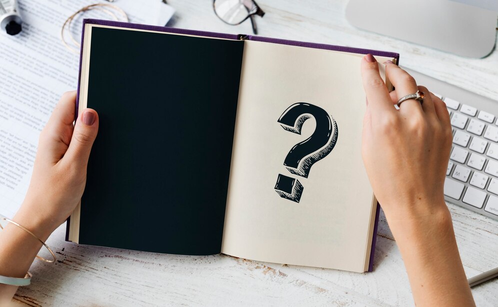 AI analyzing literary text with question marks