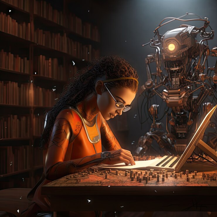 Student using laptop with AI writing assistant